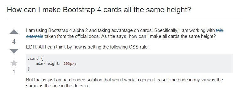 Insights on how can we  develop Bootstrap 4 cards  all the same  height?