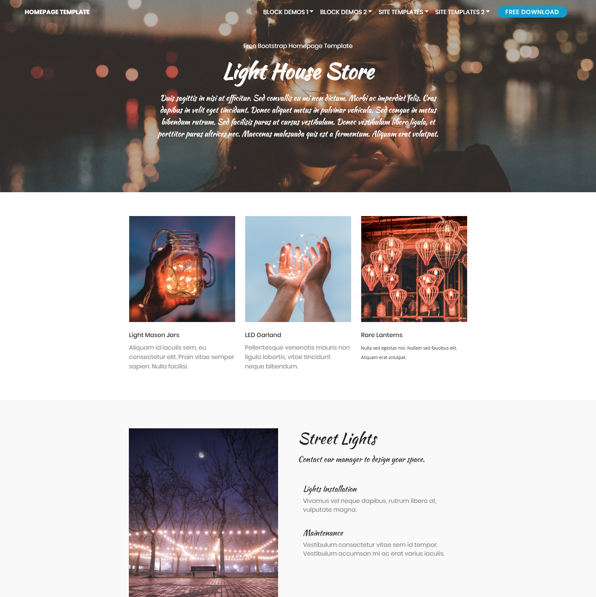 Free Bootstrap Homepage Themes