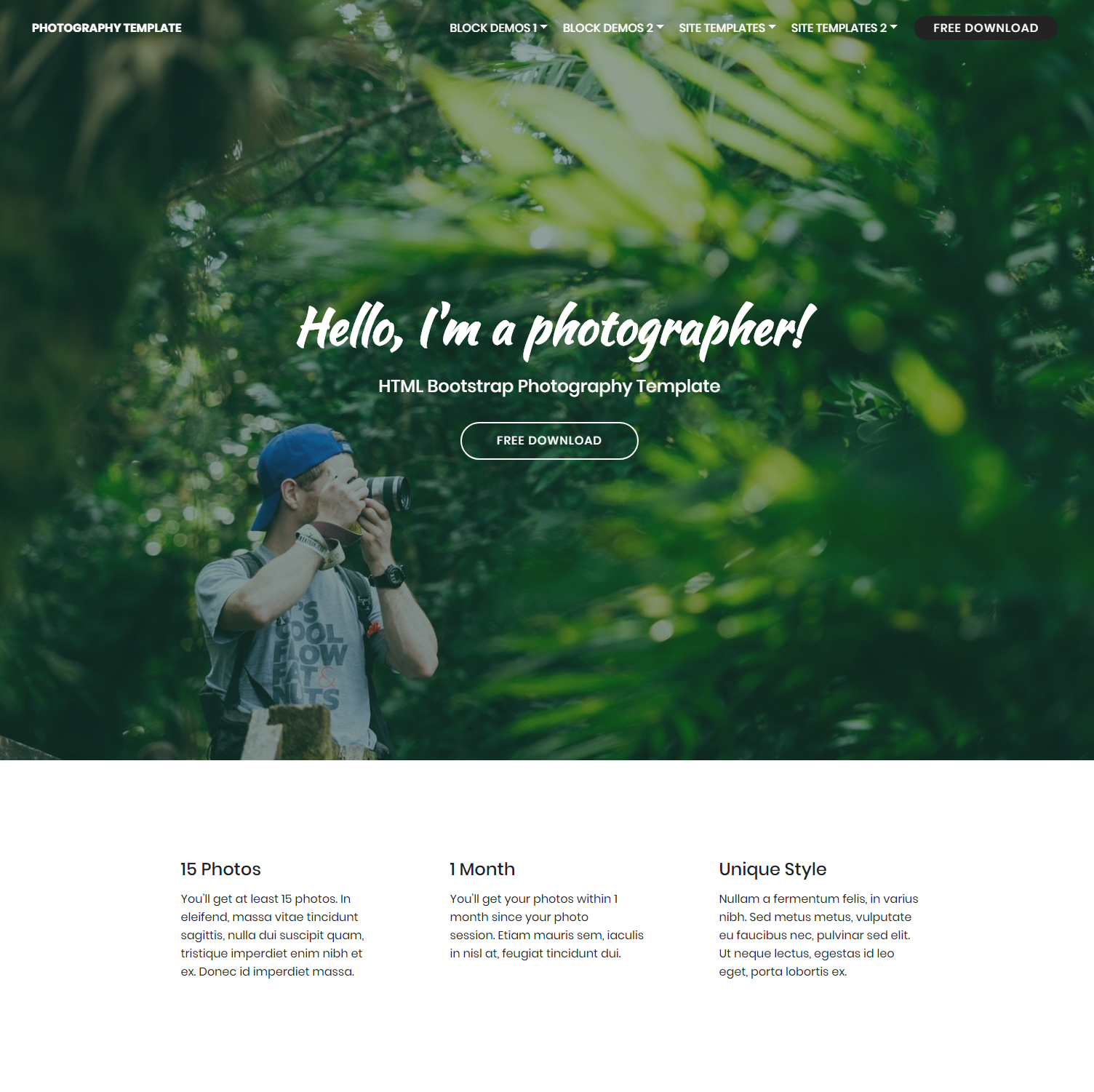 HTML5 Bootstrap Photography Themes