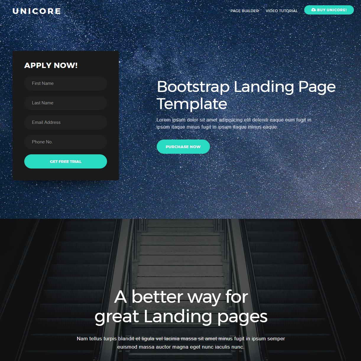 HTML5 Bootstrap One Page Templates